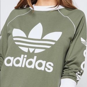 Adidas Dark Green Long Sleeve T-Shirt